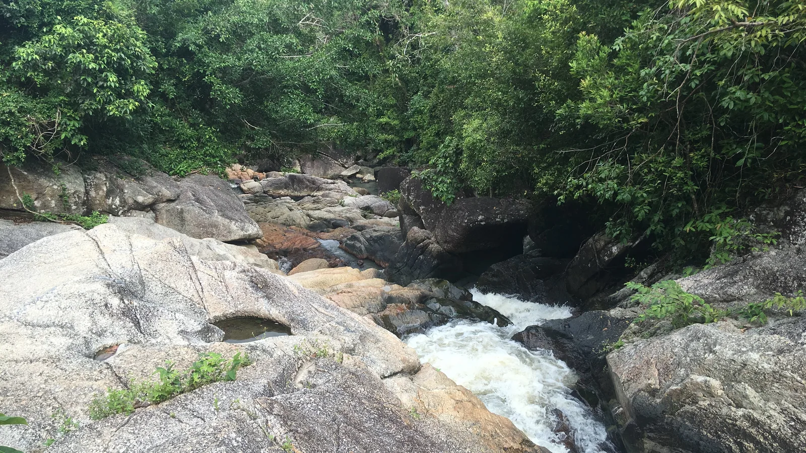 Rocky cascade of the Than Sadet river running through the forest of Than Sadet-Ko Pha-ngan National Park